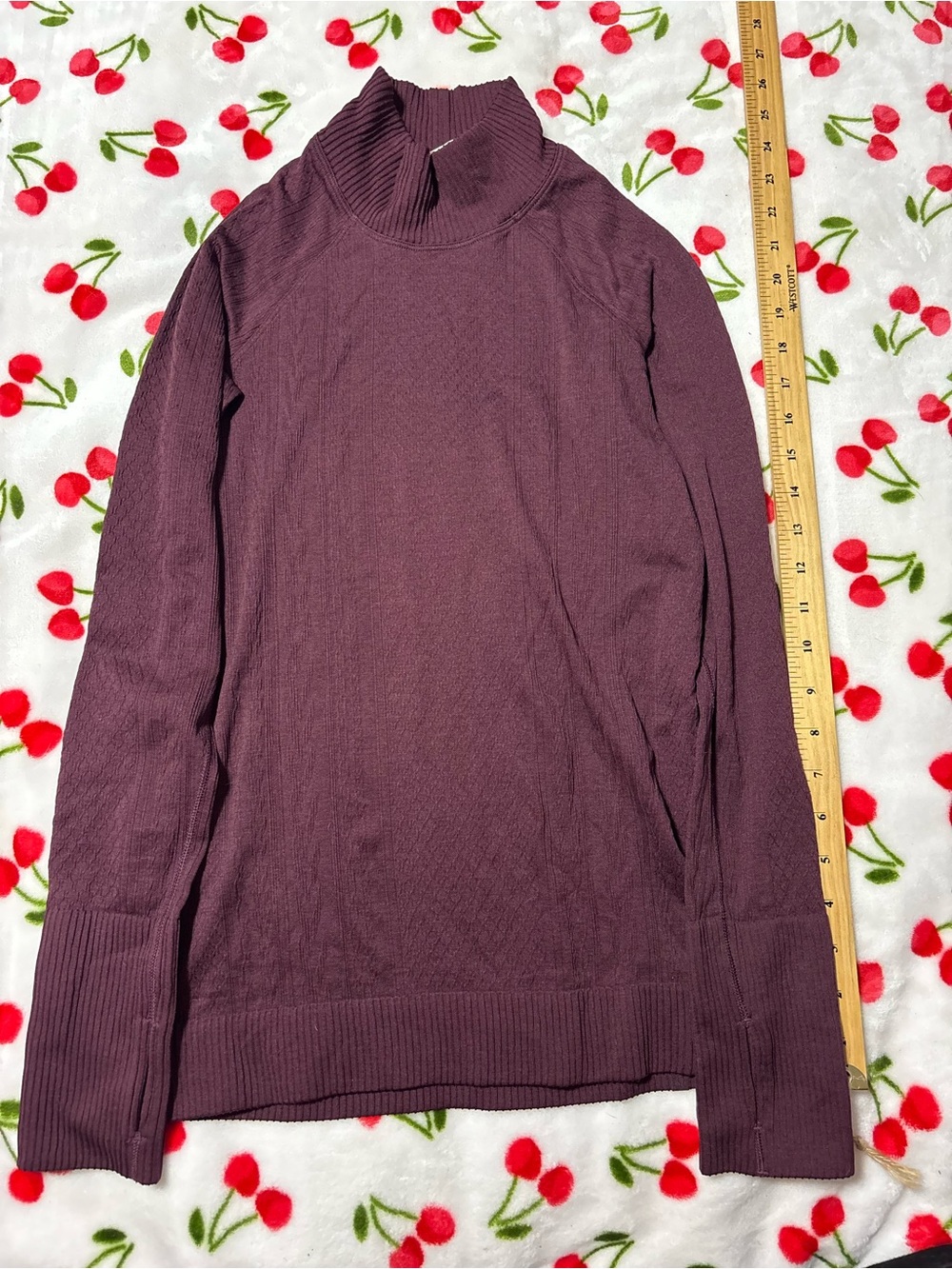 lululemon athletica Women's Long Sleeve Ribbed Mock Neck - Plum